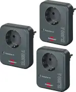 Brennenstuhl Steckdosenadapter mit Überspannungsschutz 13.500A 3er Set (Adapter als Blitzschutz f...