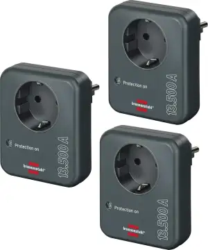 Brennenstuhl Steckdosenadapter mit Überspannungsschutz 13.500A 3er Set (Adapter 