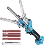 Akku Bandschleifer Kompatibel mit Makita 18V, Bürstenloser Akku-Bandfeile mit Schleifarme 9 mm un...