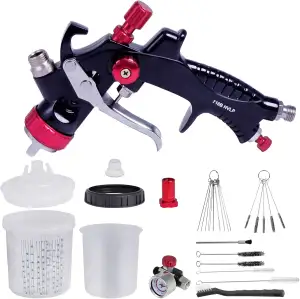 HVLP Lackierpistole Druckluft 1,3mm Düse, Profi Farbsprühgerät Spritzpistole Spr