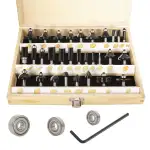Sinoprotools 30 Stück Oberfräse Fräser Set HM, 8mm Schaft Oberfräser in Holzkoffer mit 3-teilig L...