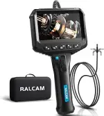 Ralcam Endoskopkamera mit Licht, 6.2mm 210° Bi-Direktionale Inspektionskamera, 4.3“ 1280x720P Roh...