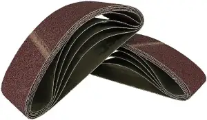 10 Stück Gewebe-Schleifbänder, 75 x 533 mm, Korn 40, kunstharzgebunden, für Band
