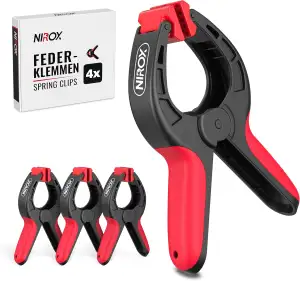Nirox 4er Set Federklemmen - Klemmzwingen mit großer Spannweite - Hohe Spannkraf