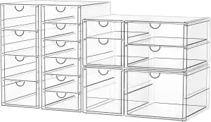 Schreibtisch Organizer with 16 Schubladen: 4er-Set Make up Organizer mit Anti-Ru