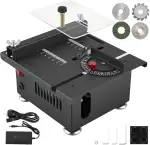 Mini Tischkreissäge mit 4 Klingen, 100W Mini Tischsäge mit 7-Gang-Netzteil Einstellbarer, 0,1-16mm Sägeblatt Höhenverstellbarer, Multifunktionale Tragbare Präzisions Kreissäge für Handwerk