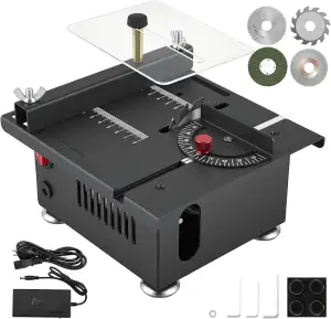Mini Tischkreissäge mit 4 Klingen, 100W Mini Tischsäge mit 7-Gang-Netzteil Einst