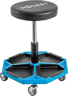 Högert Technik - Werkstatthocker mit Rollen, höhenverstellbar, bis 140 kg, Rollh