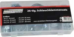 Brüder Mannesmann M60026 26-tlg. Schlauchklemmensatz