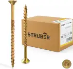 STRÜBER Holzschrauben mit Torx-Antrieb (6,0 x 140 mm / 100 Stück) Holzbauschrauben mit TX-Buchse ...