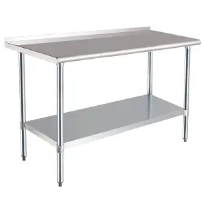 Amazon Basics Werkbank aus Edelstahl, NSF-zertifiziert, mit Spritzschutz, 61 x 1