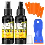 Klebstoffentferner Set 200ml - Etikettenentferner & Kleberlöser mit Schaber, Sicher für Lack & Gl...