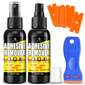 Klebstoffentferner Set 200ml - Etikettenentferner & Kleberlöser mit Schaber, Sic