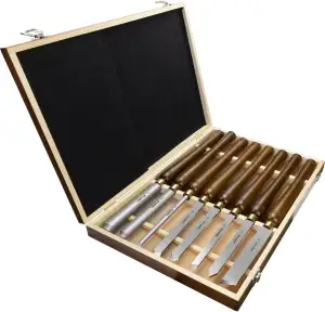 Drechseleisen Set, HSS Drechselmesser im Holzkoffer, Drechselwerkzeug für Holz(8