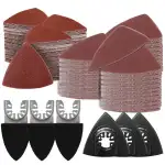 156 Multitool Schleifplatte für Delta-Schleifer, 3 finger sanding pad holder und 3 Dreieck-Schlei...
