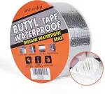 TAPEBEAR Wasserdichtes Butylband, Starkes Selbstklebendes DichtungsbäNder, Silber Aluminium Klebe...