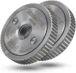 VIBRATITE 2 Stück M14 Schnellspannmutter, Spannmutter für alle Winkelschleifer von AEG, Black & Decker, Dewalt, Flex, Hitachi, Metabo, Makita etc, Silber