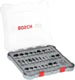 Bosch 30x PRO Fräser-Set gemischt, 30-tlg. (für Weichholz, Hartholz, Ø 4-32 mm, Professional Zube...