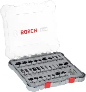 Bosch 30x PRO Fräser-Set gemischt, 30-tlg. (für Weichholz, Hartholz, Ø 4-32 mm, 