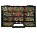 FRACKMANN Schraubenset 1000 Teile – Holzschrauben & Spanplattenschrauben 3x12 bis 4,5x80 – inkl. ...