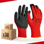 Arbeitshandschuhe Herren Größe 7-S (60 Paare) - Latex Handschuhe Arbeit - Abriebfest - Ideal für die Baustelle und Heimwerker oder den Garten