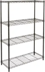 Amazon Basics Aufbewahrungseinheit mit 4 Regalböden, höhenverstellbaren Einlegeböden und Nivellie...