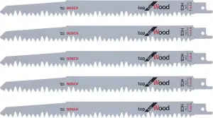 Bosch Accessories Bosch Professional 5x Säbelsägeblatt S 1531 L (für Brennholz, 