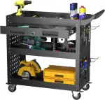 Werkstattwagen Werkstatt-Rollwagen Montagewagen 78x35x70 cm,mit Abschließbare Schublade und Pegbo...