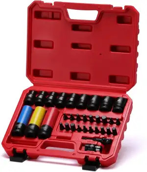 CASOMAN 33-teiliges Steckschlüssel-Set, 1,27 cm (1/2 Zoll), 10–22 mm, inklusive 