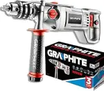 GRAPHITE Schlagbohrmaschine 1050W 2-Gang Bohrmaschine mit Schlagfunktion 16mm Bohrfutter 2500 U/m...
