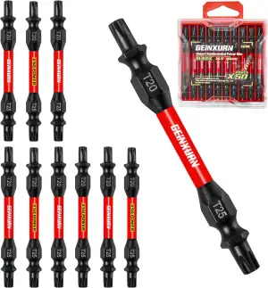 GEINXURN 10-teiliges T20/T25 Torx Schlagfest Doppelend Schraubendreher Bit Set, 