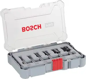 Bosch 6x PRO Router Bit Straight Set, 6 pcs (für Weichholz, Hartholz, Ø 6, 8, 10