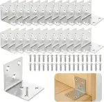 ASelected 30 Stücke Winkelverbinder Edelstahl 50x50 mm, Schwerlastwinkel 50 x 50 x 50 mm, Winkel ...