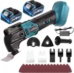 YEARTOP Multifunktionswerkzeug Akku mit 2PCS 21V 4.0Ah Akkus, Oszillationswerkzeug Multitool für ...