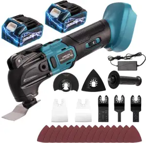 YEARTOP Multifunktionswerkzeug Akku mit 2PCS 21V 4.0Ah Akkus, Oszillationswerkze