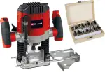 Einhell Oberfräse TC-RO 1155 Kit (1100 Watt, Ø 6 und 8 mm, Drehzahlregulierung, Parallelanschlag,...