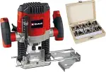 Einhell Oberfräse TC-RO 1155 Kit (1100 Watt, Ø 6 und 8 mm, Drehzahlregulierung, Parallelanschlag,...