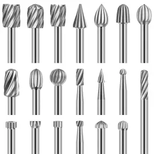 Holzschnitzerei Bohrer Set für Rotary Tool, 20 Stück HSS-Drehfräser-Set, Frässti