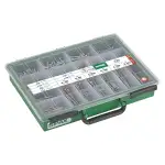 SPAX Sortimentskoffer groß, Schrauben-Set mit 14 Abmessungen, 384 Schrauben + 3 Bits, Senkkopf, T...