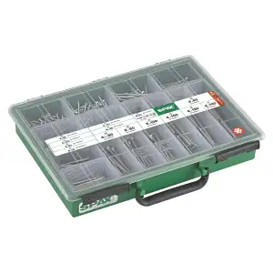 SPAX Sortimentskoffer groß, Schrauben-Set mit 14 Abmessungen, 384 Schrauben + 3 