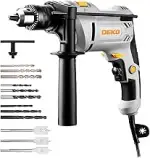 DEKOPRO 900W Schlagbohrmaschine Bohrhammer mit 45.000 BPM, 13mm Metallbohrfutter, 360° verstellba...