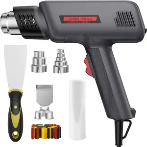 Heißluftpistole Kit, 2000W Heissluftgebläse 400℃/600℃ mit 6 Zubehör, 2 Luftstrom
