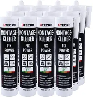 TECPO Montagekleber Fix Power, 12x 480g Universal Baukleber Kartuschen Kraftkleb