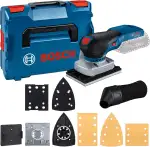 Bosch Professional 18V System Akku Schwingschleifer GSS 18V-13 (bürstenloser Motor, inkl. Staubbeutel, 3x Schleifplatte, 3x Schleifblatt, Lochwerkzeug, L-BOXX, ohne Akku/ Ladegerät)