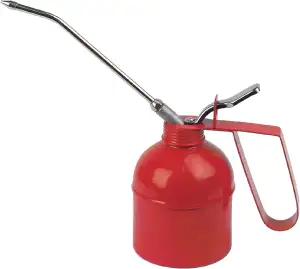 Brüder Mannesmann Ölkanne, Metall-Handpumpe mit Chromhebel, dosierte Ölabgabe, r