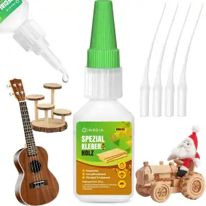 Holzkleber Extra Stark Wasserfest – 30g Set mit Sekundenkleber & Anti-Austrocknu