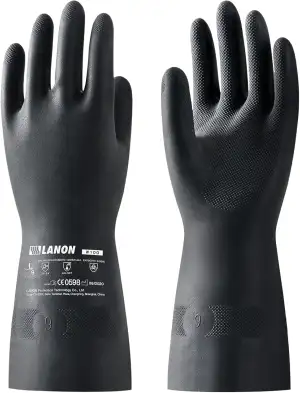 LANON Chemikalienbeständige Gummihandschuhe, Wiederverwendbare Schwere Arbeitssc