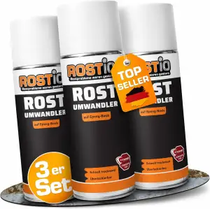 Rostio Rostumwandler Spray 3 x 400 ml – Rostkonverter & Korrosionsschutz – Roste