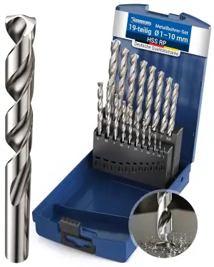 HSS Metallbohrer Set 19tlg. | HSS RP Profi Stahlbohrer 1-10mm | Selbstzentrieren