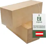 Schnitzholz Großes Lindenholz - 2er Set Holzblock (20x7x7cm) - Drechselholz - Linde Rohlinge - Ho...